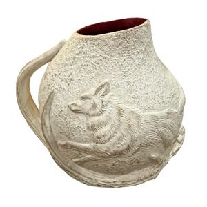 Vintage Kimple Mold Wolf Antler Vase  #2675 Rustic Lodge Cabin Western Decor